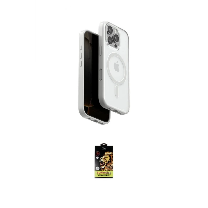 ieg™ iPhone 16 Pro Kılıf Pusula Form Serisi - Siyah Buffer Cam Ekran Koruyucu