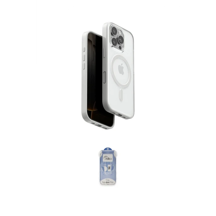 ieg™ iPhone 16 Pro Kılıf Pusula Form Serisi - Siyah Joko Magic 5D Cam