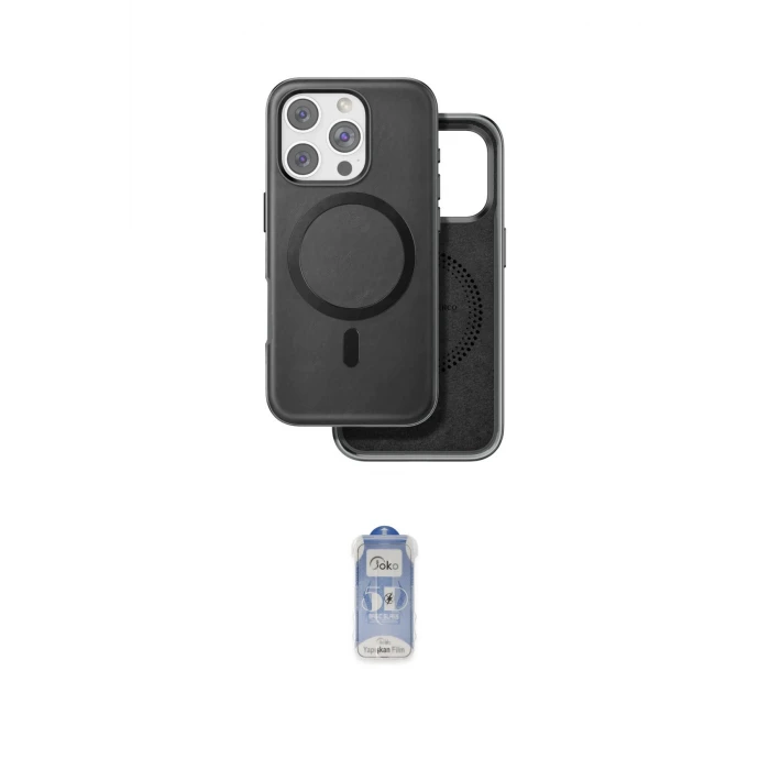 ieg™ iPhone 16 Pro Kılıf Pusula Işık Koleksiyonu - Siyah Joko Magic 5D Cam