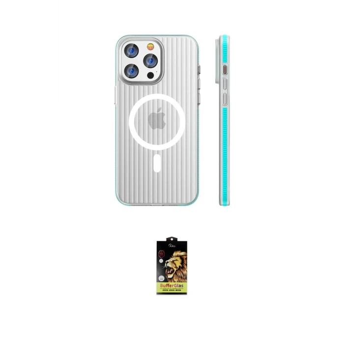 ieg™ iPhone 16 Pro Kılıf Pusula Minimal Koleksiyonu - Siyah Buffer Cam Ekran Koruyucu