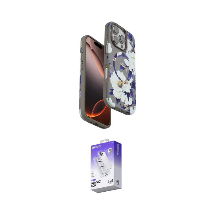 ieg™ iPhone 16 Pro Kılıf Siluet Doku - Siyah Bilvis 5in1 3D Magic Cam Ekran Koruyucu