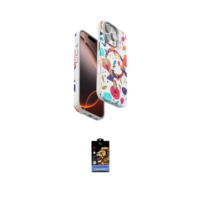 ieg™ iPhone 16 Pro Kılıf Siluet Doku - Siyah Buffer Hayalet Cam Ekran Koruyucu