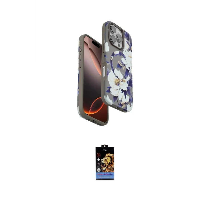 ieg™ iPhone 16 Pro Kılıf Siluet Doku - Siyah Buffer Hayalet Cam Ekran Koruyucu