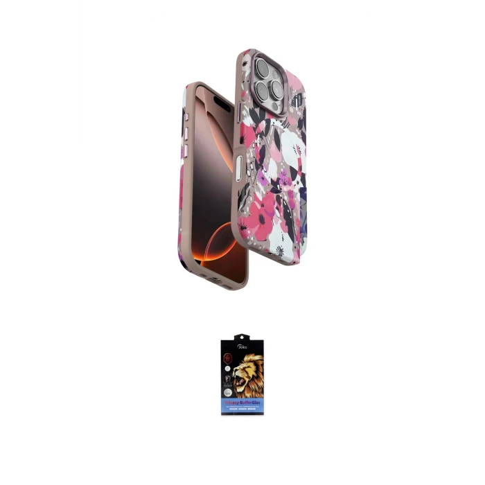 ieg™ iPhone 16 Pro Kılıf Siluet Doku - Siyah Buffer Hayalet Cam Ekran Koruyucu