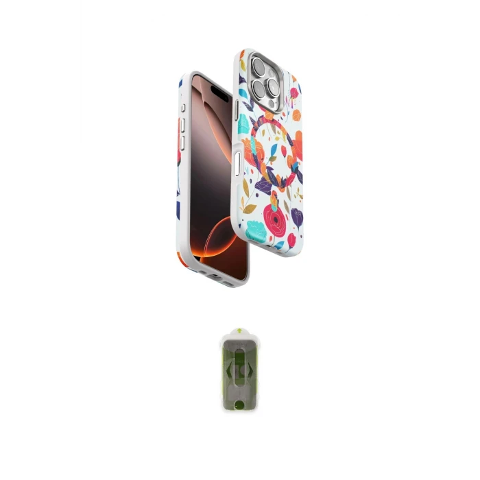 ieg™ iPhone 16 Pro Kılıf Siluet Doku - Siyah Joko Magic 5D Hayalet Cam