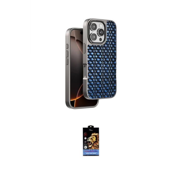 ieg™ iPhone 16 Pro Kılıf Siluet Form Serisi - Siyah Buffer Hayalet Cam Ekran Koruyucu