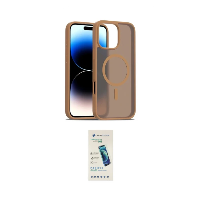 ieg™ iPhone 16 Pro Kılıf Siluet Minimal Prime - Şeffaf Pasifik Cam Ekran Koruyucu