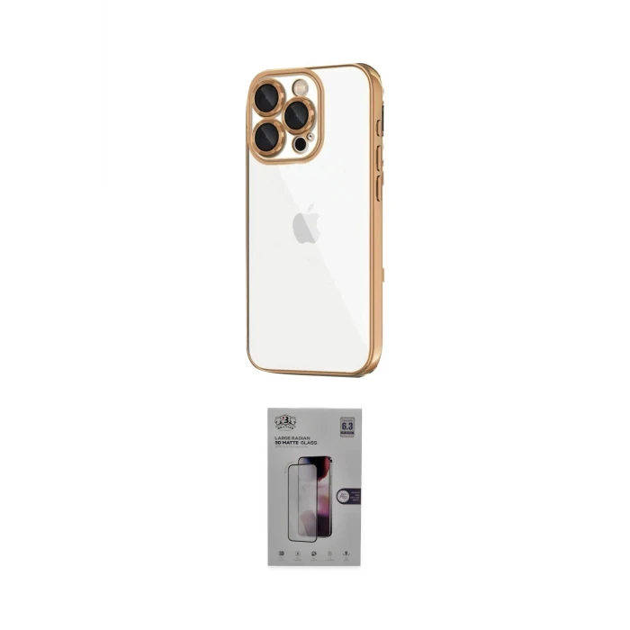 ieg™ iPhone 16 Pro Kılıf Vadi Minimal - Siyah Bilvis 3D Mat Cam Ekran Koruyucu