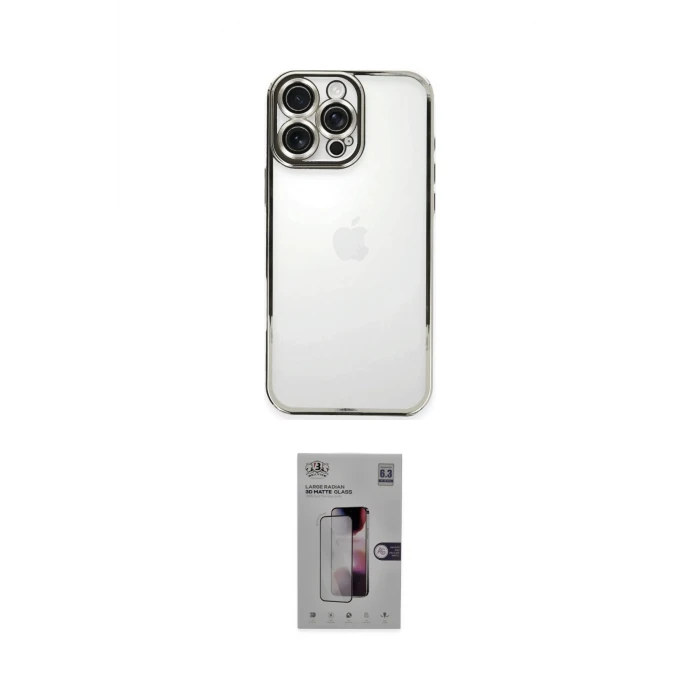 ieg™ iPhone 16 Pro Kılıf Vadi Minimal - Siyah Bilvis 3D Mat Cam Ekran Koruyucu