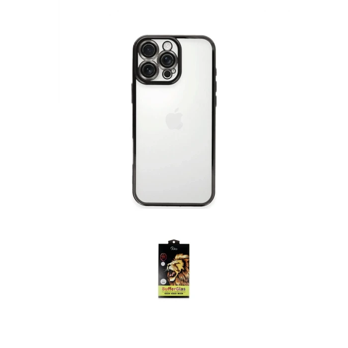 ieg™ iPhone 16 Pro Kılıf Vadi Minimal - Siyah Buffer Cam Ekran Koruyucu