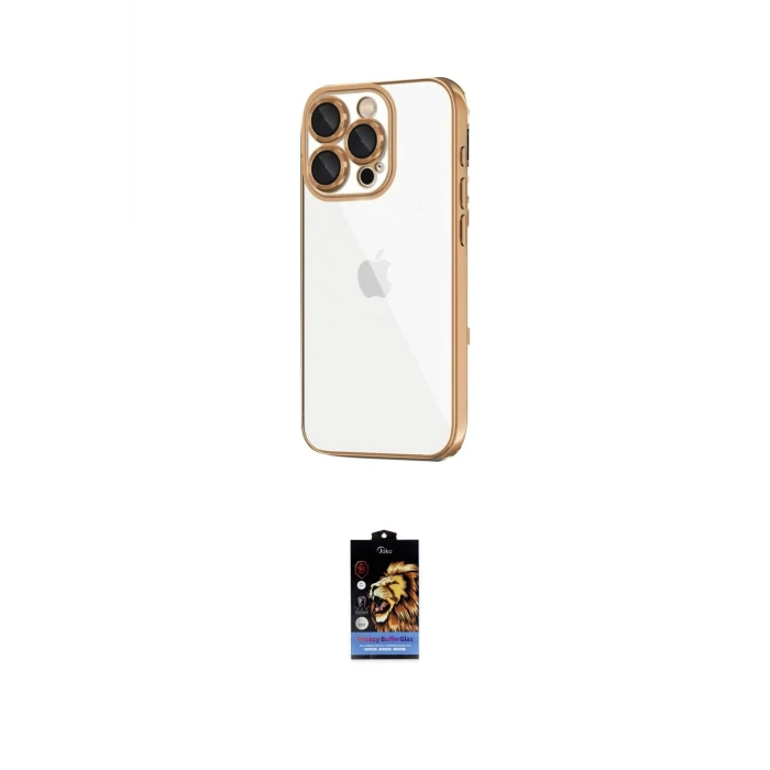 ieg™ iPhone 16 Pro Kılıf Vadi Minimal - Siyah Buffer Hayalet Cam Ekran Koruyucu