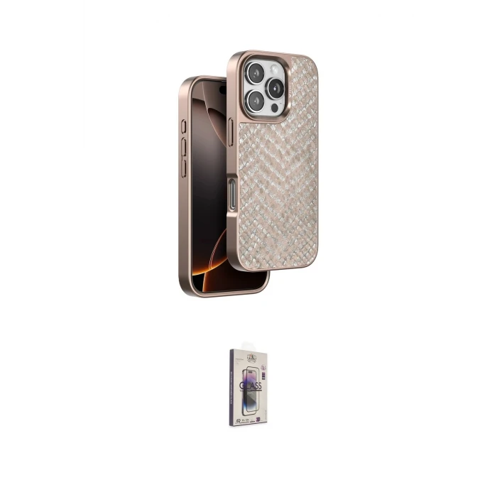 ieg™ iPhone 16 Pro Kılıf Vadi Özel Seri - Siyah Bilvis 3D Cam Ekran Koruyucu
