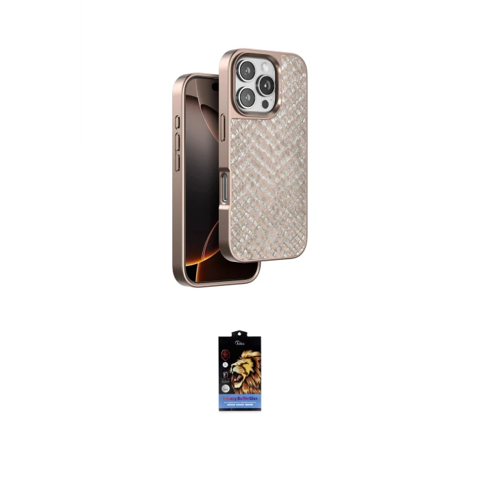 ieg™ iPhone 16 Pro Kılıf Vadi Özel Seri - Siyah Buffer Hayalet Cam Ekran Koruyucu
