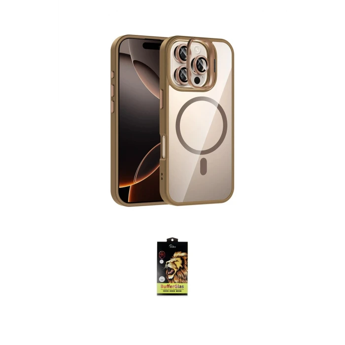 ieg™ iPhone 16 Pro Kılıf Yadigar Asil Koleksiyonu - Siyah Buffer Cam Ekran Koruyucu