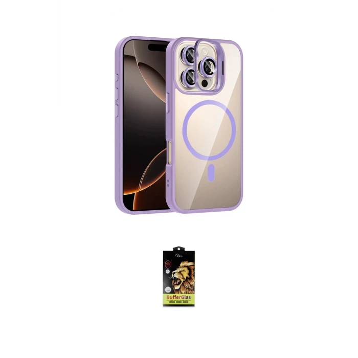 ieg™ iPhone 16 Pro Kılıf Yadigar Asil Koleksiyonu - Siyah Buffer Cam Ekran Koruyucu