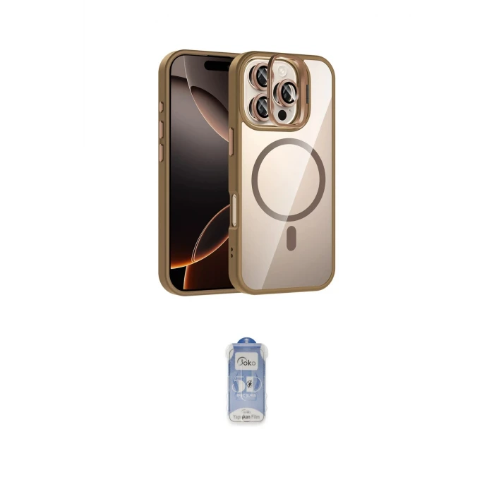 ieg™ iPhone 16 Pro Kılıf Yadigar Asil Koleksiyonu - Siyah Joko Magic 5D Cam