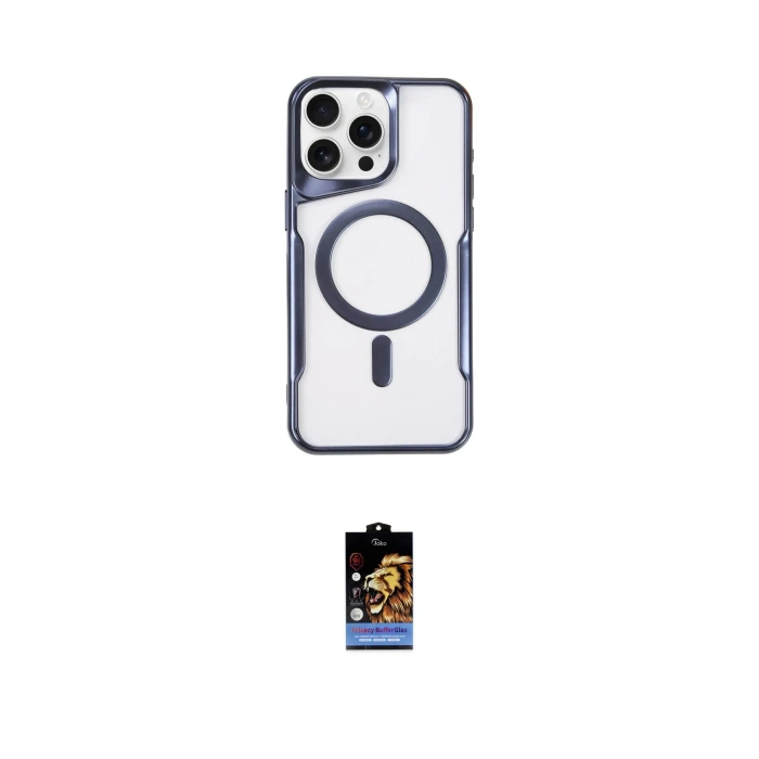 ieg™ iPhone 16 Pro Kılıf Yadigar Klasik Özel Seri - Siyah Buffer Hayalet Cam Ekran Koruyucu