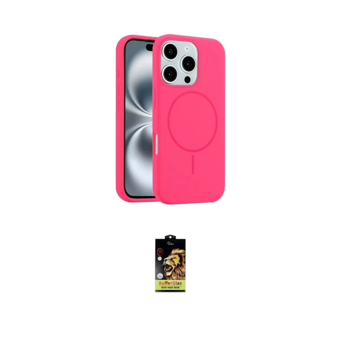 ieg™ iPhone 16 Pro Kılıf Yankı Form Serisi - Siyah Buffer Cam Ekran Koruyucu