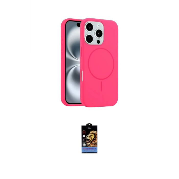 ieg™ iPhone 16 Pro Kılıf Yankı Form Serisi - Siyah Buffer Hayalet Cam Ekran Koruyucu