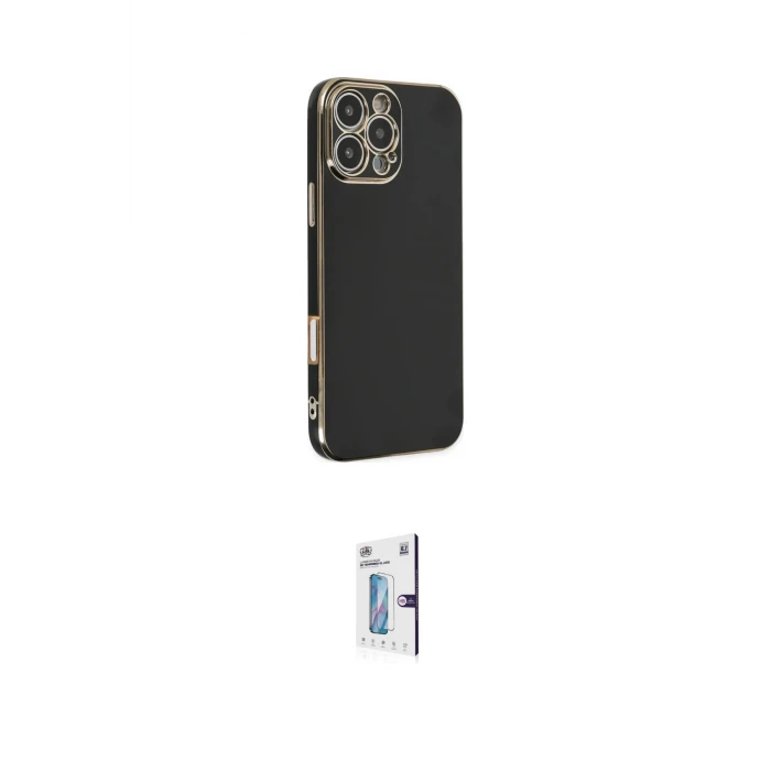ieg™ iPhone 16 Pro Kılıf Yankı Serisi - Siyah Bilvis 0.18mm Plus Cam Ekran Koruyucu