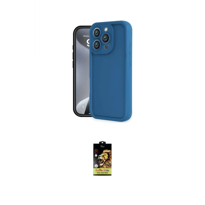ieg™ iPhone 16 Pro Kılıf Yankı Yansıma Özel Seri - Siyah Buffer Cam Ekran Koruyucu