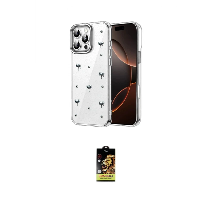 ieg™ iPhone 16 Pro Kılıf Yörünge Form - Siyah Buffer Cam Ekran Koruyucu