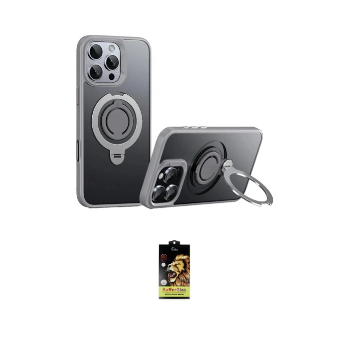 ieg™ iPhone 16 Pro Kılıf Zirve Çizgi Prime - Siyah Buffer Cam Ekran Koruyucu