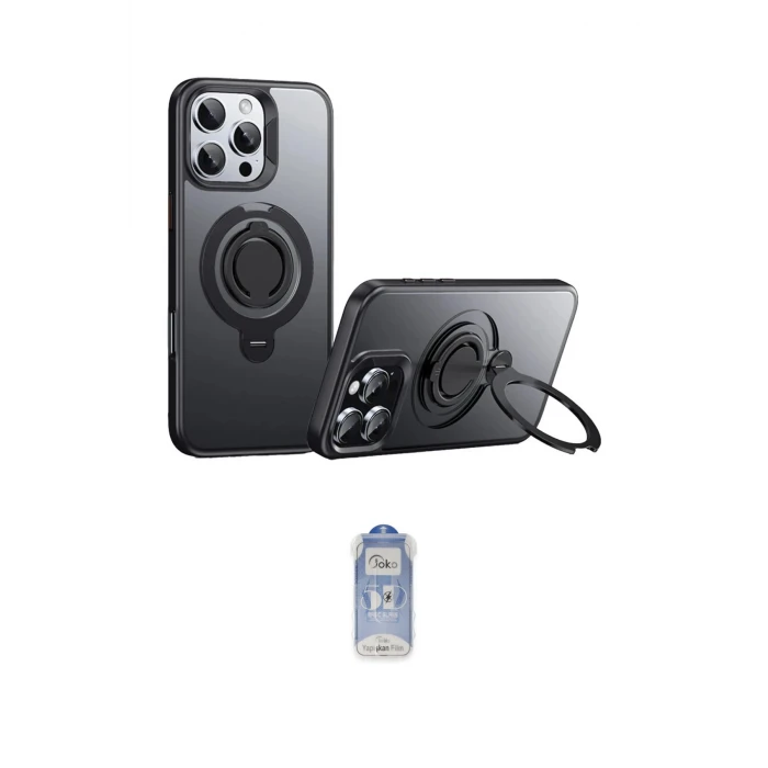 ieg™ iPhone 16 Pro Kılıf Zirve Çizgi Prime - Siyah Joko Magic 5D Cam