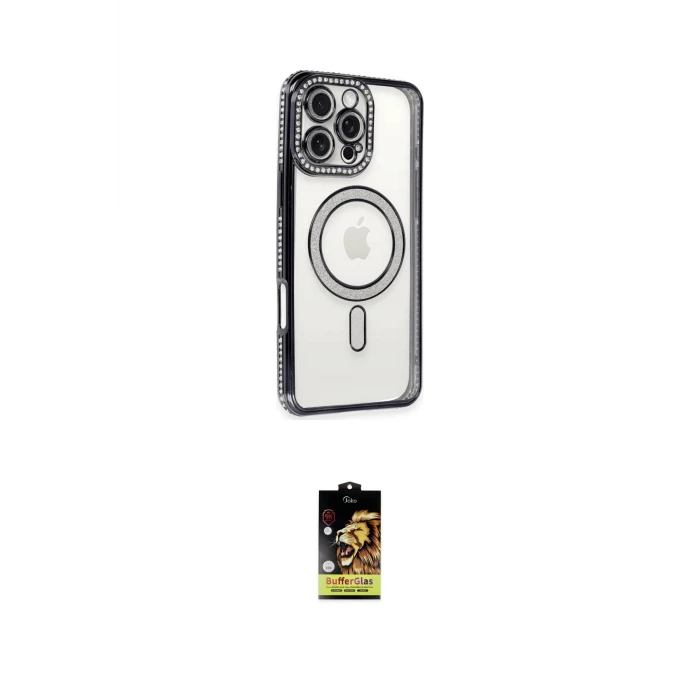 ieg™ iPhone 16 Pro Kılıf Zirve Doku Prime - Siyah Buffer Cam Ekran Koruyucu