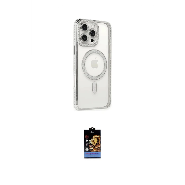 ieg™ iPhone 16 Pro Kılıf Zirve Doku Prime - Siyah Buffer Hayalet Cam Ekran Koruyucu