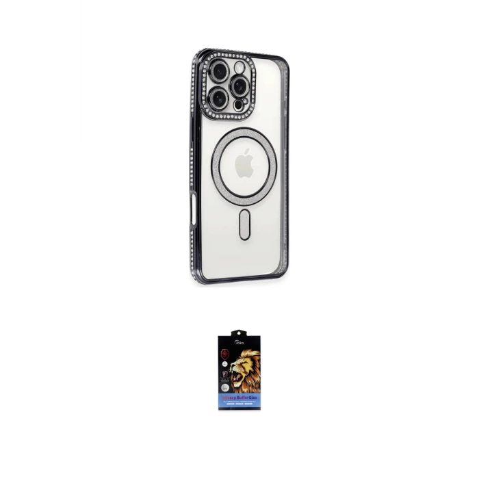 ieg™ iPhone 16 Pro Kılıf Zirve Doku Prime - Siyah Buffer Hayalet Cam Ekran Koruyucu