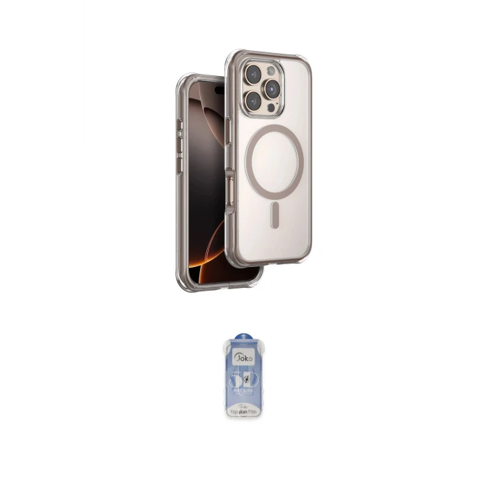ieg™ iPhone 16 Pro Kılıf Zirve Klasik Prime - Siyah Joko Magic 5D Cam