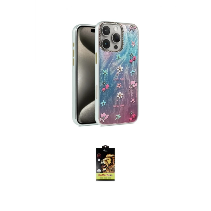 ieg™ iPhone 16 Pro Kılıf Zirve Modern Prime - Siyah Buffer Cam Ekran Koruyucu
