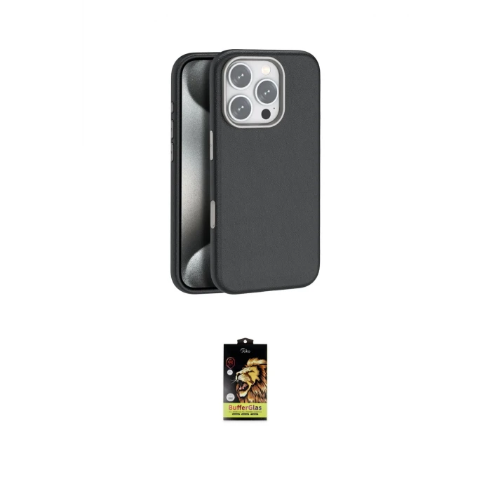ieg™ iPhone 16 Pro Kılıf Zirve Modern Prime - Siyah Buffer Cam Ekran Koruyucu