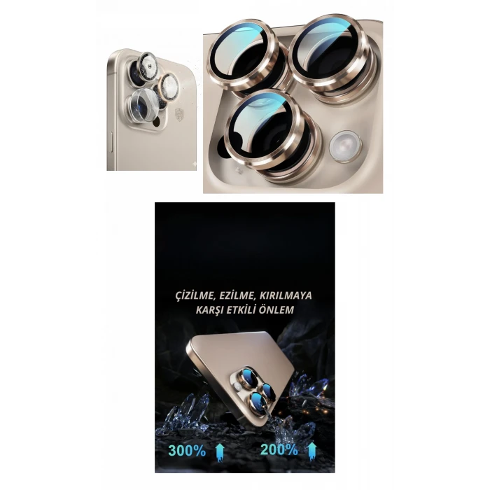 ieg™ İphone 16 Pro Max Kamera Lens Koruyucu Naturel