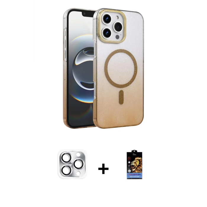 ieg™ iPhone 16 Pro Max Kılıf Ahenk Doku Özel Seri - Siyah Buffer Hayalet Cam Ekran Koruyucu + Pers Alüminyum Kamera Lens - GS