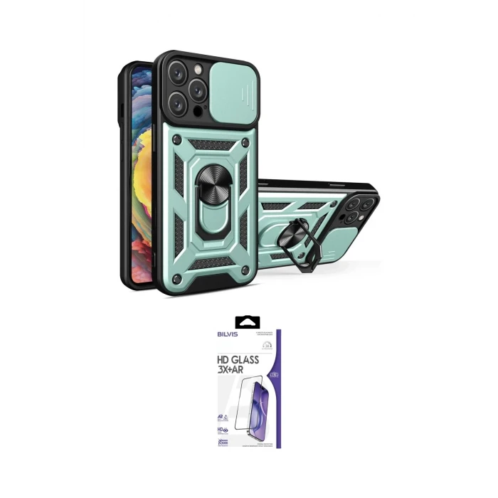 ieg™ iPhone 16 Pro Max Kılıf Ahenk Klasik - Siyah Bilvis 3X AR HD Cam Ekran Koruyucu