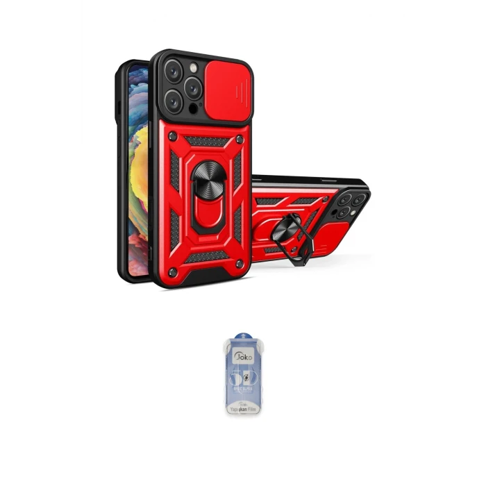 ieg™ iPhone 16 Pro Max Kılıf Ahenk Klasik - Siyah Joko Magic 5D Cam