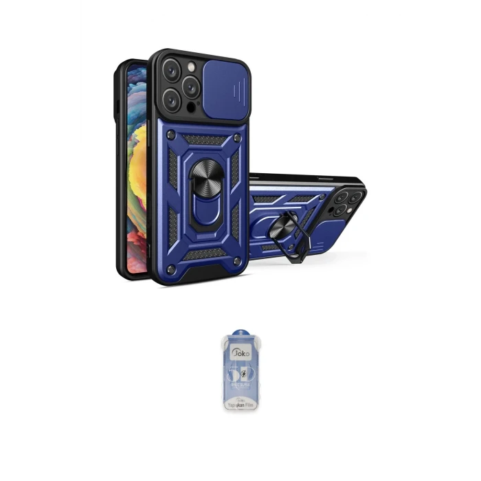 ieg™ iPhone 16 Pro Max Kılıf Ahenk Klasik - Siyah Joko Magic 5D Cam