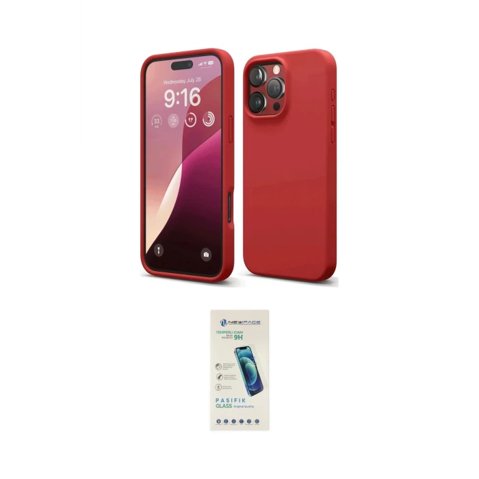 ieg™ iPhone 16 Pro Max Kılıf Ahenk Serisi - Şeffaf Pasifik Cam Ekran Koruyucu