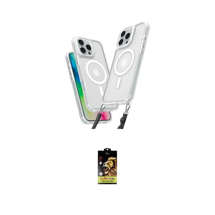 ieg™ iPhone 16 Pro Max Kılıf Atlas Doku Koleksiyonu - Siyah Buffer Cam Ekran Koruyucu