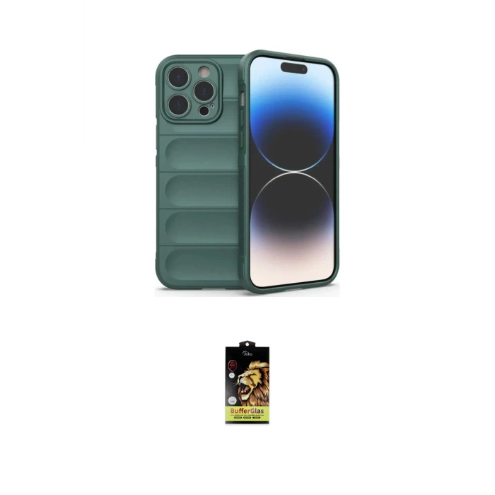 ieg™ iPhone 16 Pro Max Kılıf Atlas Koleksiyonu - Siyah Buffer Cam Ekran Koruyucu