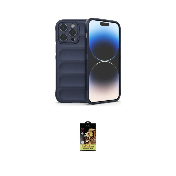 ieg™ iPhone 16 Pro Max Kılıf Atlas Koleksiyonu - Siyah Buffer Cam Ekran Koruyucu