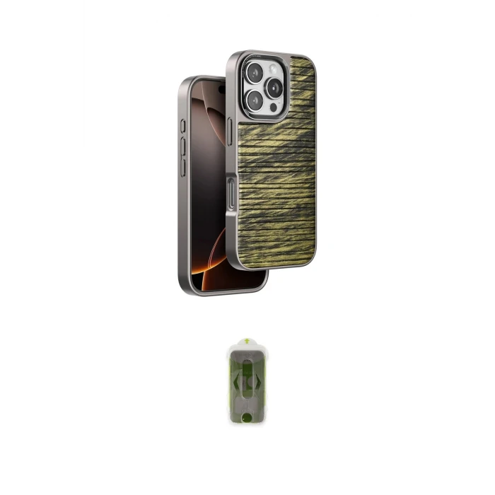 ieg™ iPhone 16 Pro Max Kılıf Atlas Minimal Özel Seri - Siyah Joko Magic 5D Hayalet Cam