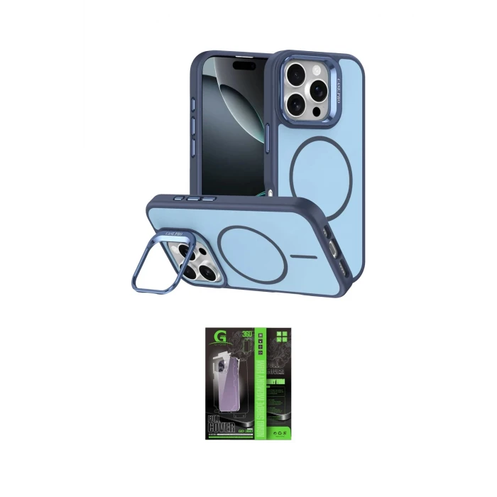 ieg™ iPhone 16 Pro Max Kılıf Çekirdek Klasik - Şeffaf 360 Full Body Arka Koruyucu