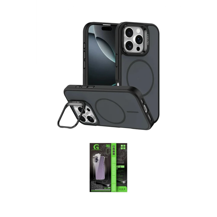 ieg™ iPhone 16 Pro Max Kılıf Çekirdek Klasik - Şeffaf 360 Full Body Arka Koruyucu