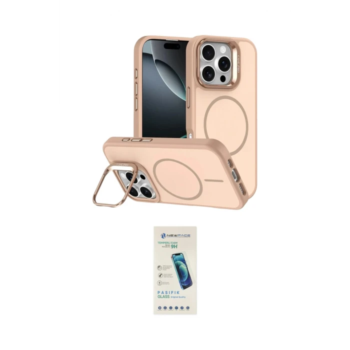 ieg™ iPhone 16 Pro Max Kılıf Çekirdek Klasik - Şeffaf Pasifik Cam Ekran Koruyucu