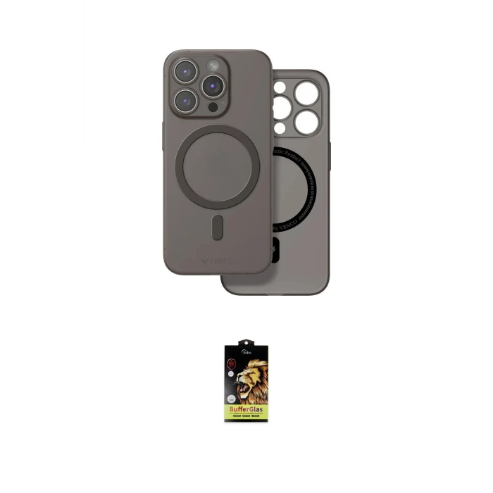 ieg™ iPhone 16 Pro Max Kılıf Çekirdek Klasik - Siyah Buffer Cam Ekran Koruyucu