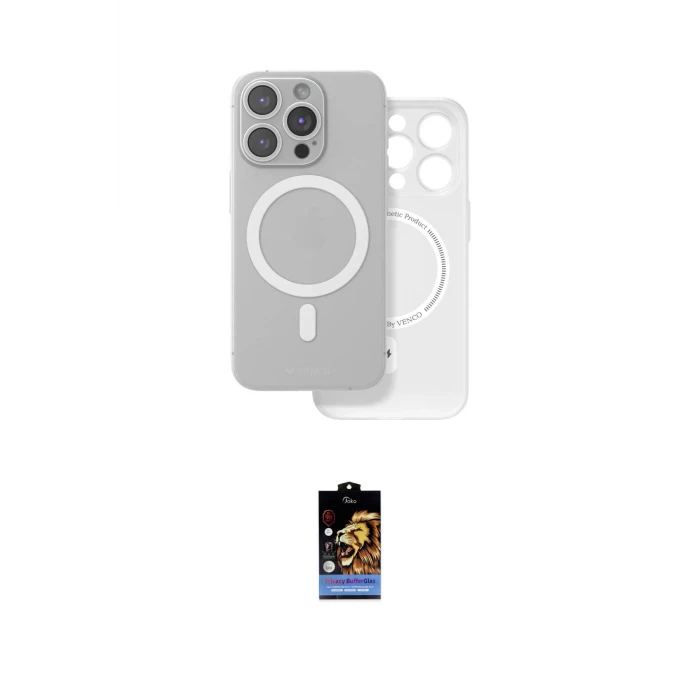 ieg™ iPhone 16 Pro Max Kılıf Çekirdek Klasik - Siyah Buffer Hayalet Cam Ekran Koruyucu