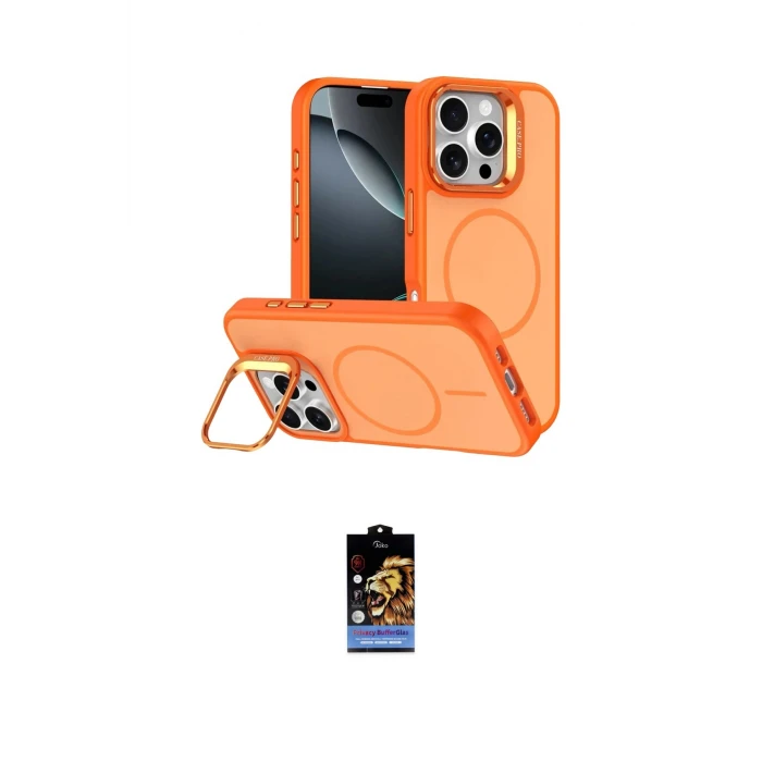 ieg™ iPhone 16 Pro Max Kılıf Çekirdek Klasik - Siyah Buffer Hayalet Cam Ekran Koruyucu